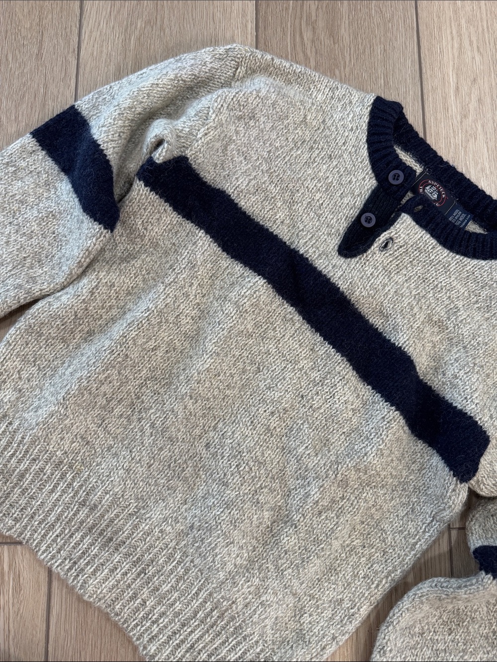 Aspetuck Trading Co Ragg Wool Blend Stripe Sweater Sz L Preppy Academia